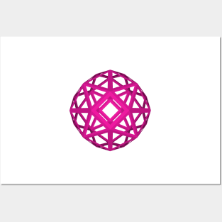 GMTRX  magenta F54 skeletal polyhedron Posters and Art